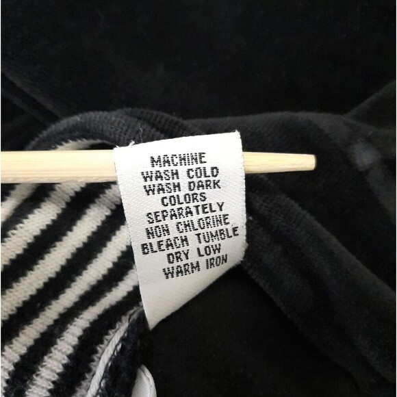 Cato Velour Black Track Jacket Size 22W-24W White Stripes Cotton Blend Y2K Style - Picture 10 of 10